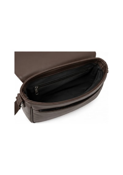 Levano Leather Hakiki Deri Kadın Omuz Çantası Kapaklı Günlük Kullanım Ayarlanabilir Askılı Çapraz Çanta Koyu Kahverengi