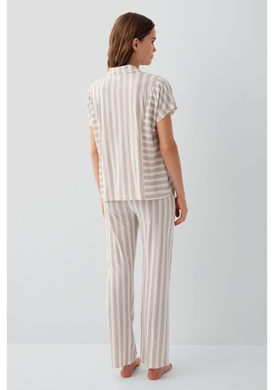 Pierre Cardin Kadın Krem Gömlek Pijama Takım Pc9178-s-v1 Krem