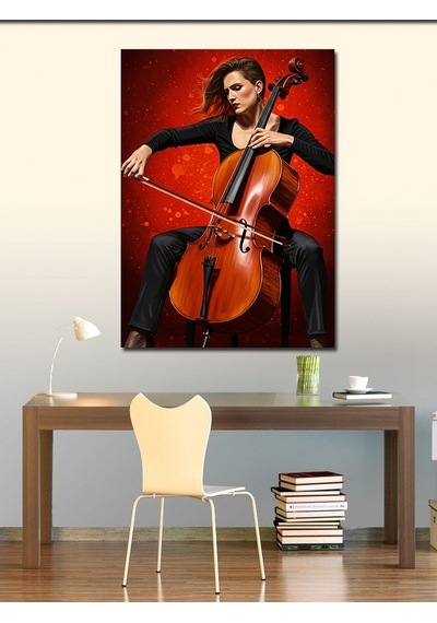 Kanvas Tablo Çello Ve Sanatçı Ruhu 100cmx140cm
