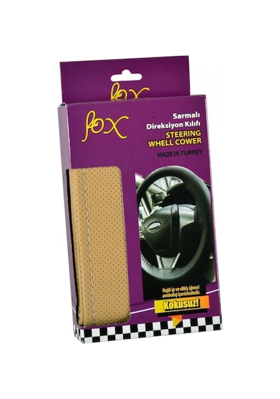 Fox D-126 Dikmeli Noktalı 38 Cm Bej Direksiyon Kılıfı