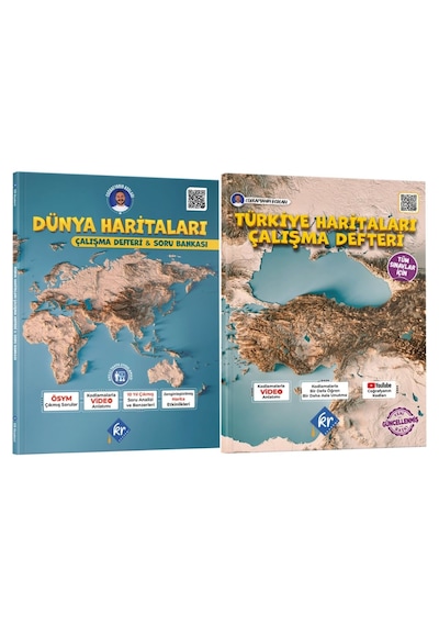 Coğrafyanın Kodları Dünya Haritaları Çalışma Defteri Soru Bankası ve Türkiye Çalışma Defteri Seti