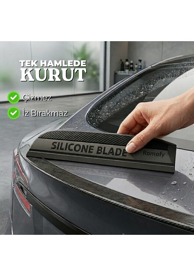 Premium Silikon Araç Su Çekici Çizmez - Su Lekesi Önleyici Araba Slikon Çekçek Cam Ve Kaporta S