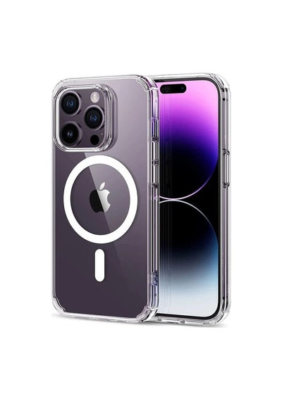 Iphone 14 Pro Kılıf Kamera Lens Korumalı Magsafe Destekli Şeffaf Darbe Emici Sert Kapak