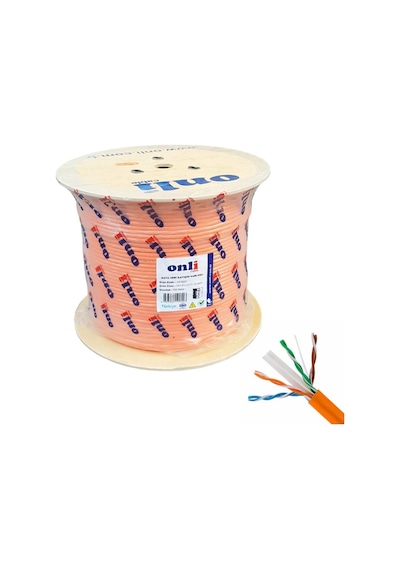 Onli 500mt 23awg Utp Cat6 Network Kablosu Turuncu Yerli Üretim
