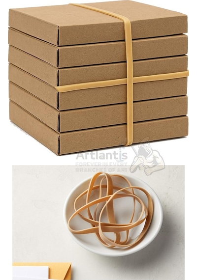 Kalın Ambalaj Lastiği 100 Gr 50 Li 1 Paket %100 Kauçuk 64x6mm Geniş Büyük Paket Lastik Kasa Poşet Taşıma Lastiği