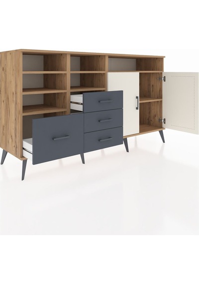 Hyperion Konsol 7 Raflı 4 Çekmeceli 2 Kapaklı 176x44x99 Çam-aytaş Çam-aytaşı/antrasit Hyperion Konsol 7 Raflı 4 Çekmeceli 2 Kapaklı 176x44x99 Çam-aytaş Çam-aytaşı/antrasit