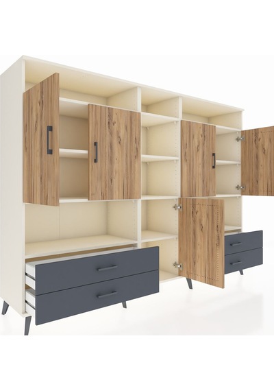 Hyperion Dolap 12 Raflı 4 Çekmeceli 5 Kapaklı 220x44x163 Aytaşı-ç Aytaşı-çam/antrasit Hyperion Dolap 12 Raflı 4 Çekmeceli 5 Kapaklı 220x44x163 Aytaşı-ç Aytaşı-çam/antrasit