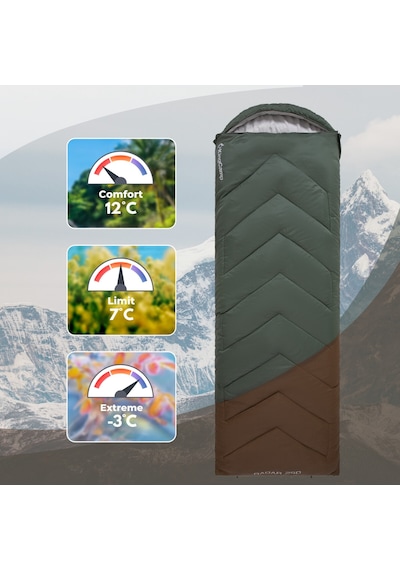 Kingcamp Radar 250 Deluxe -3 C Uyku Tulumu Green & Brown Kahverengi