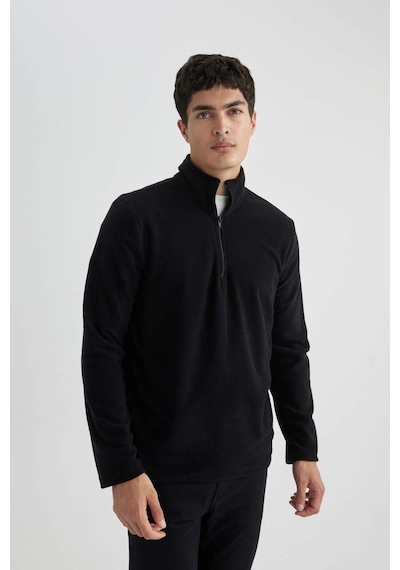 Defacto Regular Fıt Yarım Fermuarlı Sweatshirt B7846axnsbk81 Siyah-bk81