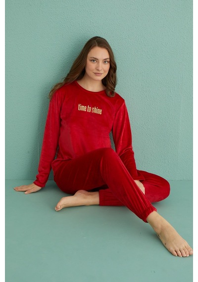 Gd Goldoremi 13164-20 Kadın Time To Shine Kadife Pijama Takım 001