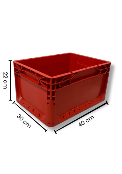 Alpbx 1.kalite Kırmızı Plastik Kasa 40x30x22 Cm - Kutu 21 Litre
