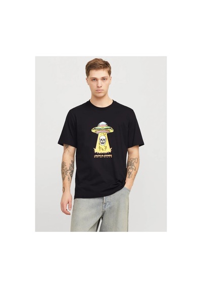 Jack & Jones Joranatomy Skull Tee Ss Crew Neck Sn Erkek T-shirt 12272966 Black Black