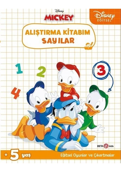 Disney Eğitsel Çıkartmalı Mickey Alıştırma Kitabım Sayılar 5+Yaş- Beta Kids