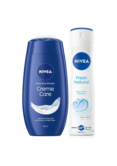Tr Creme Care Nemlendirici Duş Jeli 250ml Ve Kadın Sprey Deodorant Fresh Natural 150ml, 48 Saat Koruma Diğer
