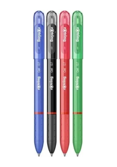 Rotring Gel 0.7 Jel Kalem Seti 4'lü, Kırmızı-mavi-siyah-yeşil Genel
