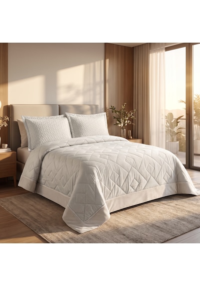Kapreo Home Flame Maria Lux Yatak Örtüsü Seti 240 X 260 Açık Krem