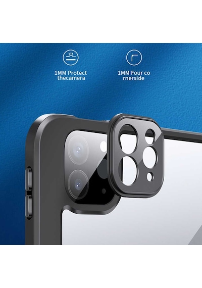 Apple Uyumlu iPad Pro 11 2022 M2 Kılıf Kalem Bölmeli Arkası Şeffaf Standlı Nt2