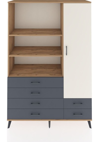 Hyperion Dolap 7 Raflı 6 Çekmeceli Tek Kapaklı 132x44x195 Çam-aytaşı/antrasit Aytası/antrasıt Hyperion Dolap 7 Raflı 6 Çekmeceli Tek Kapaklı 132x44x195 Çam-aytaşı/antrasit Aytası/antrasıt