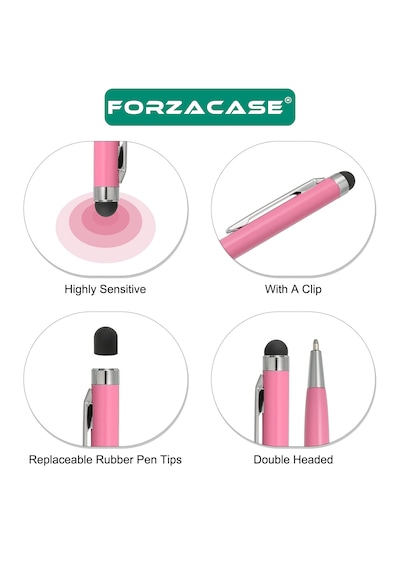 Forzacase Universal Telefon Tablet İpad 2in1 Tükenmez Ve Touchpen Dokunmatik Kalem - Fc1122 Siyah