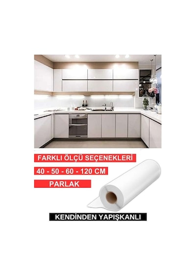 Parlak Beyaz Folyo - Dolap Mobilya Kaplama Folyosu