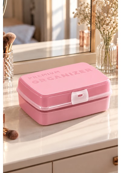 Porsima 1192-2 Premium 12 Bölmeli Çok Amaçlı Organizer Saklama Ka Pembe