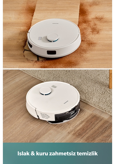 Homend Alex 10 Moplu Ve Haritalamalı 10 Kpa Akıllı Robot Süpürge Beyaz