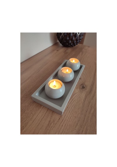 3 Lü Tombik Dekoratif Mumluk 27 Cm Tealight Mum Için Uygun Diğer