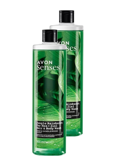 Avon Senses Adaçayı Ve Sandal Ağacı Kokulu Erkek Saç Ve Vücut Şampuanı 2 x 500 ML