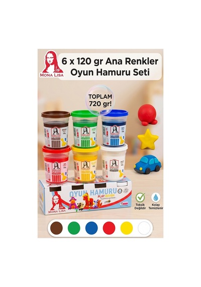 Oyun Hamuru 18 Renk 1 Paket Monalisa 18 Li Oyun Hamuru Kurumaya Karşı Dirençli Okul Öncesi Kreş Yumuşak Çok  Renkli
