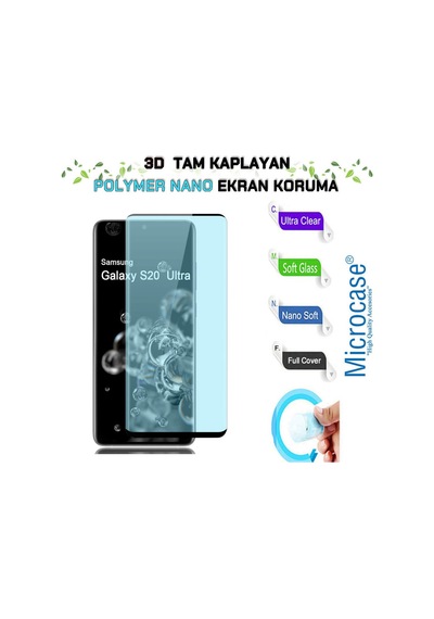 Samsung Uyumlu Galaxy S20 Ultra 3D Polymer Kavisli Tam Kaplayan Nano