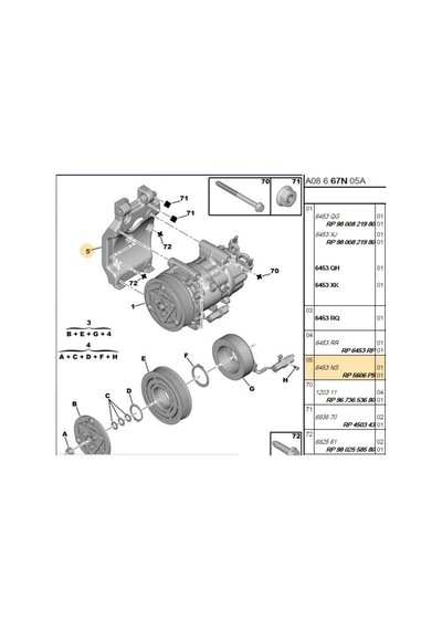 Klima Kompresör Bağlantı Ayağı C4 307 Tepee 11958001-6453ns-5606pg