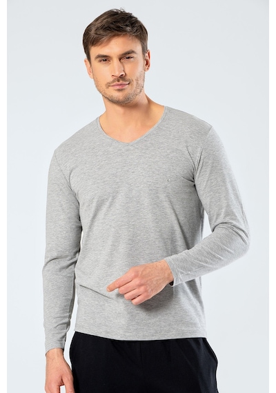 Cacharel Erkek V Yaka Uzun Kollu T-shirt 1334/gri
