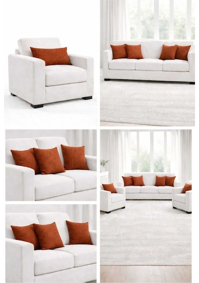Kadife Dokulu Kiremit Kırlent Yastık Kılıfı 2 Adet 45 X 45 Cm