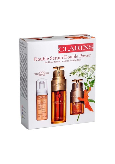 Clarins Double Serum 50 ML + Double Eye Serum 20 ML + Gentle Foaming Cleansing Foam 50 ML