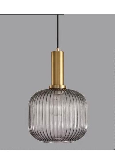 Rsylight Rustik Dekoratif Metal Modern Füme Opal Camlı Tekli Avize Çap:20 Füme
