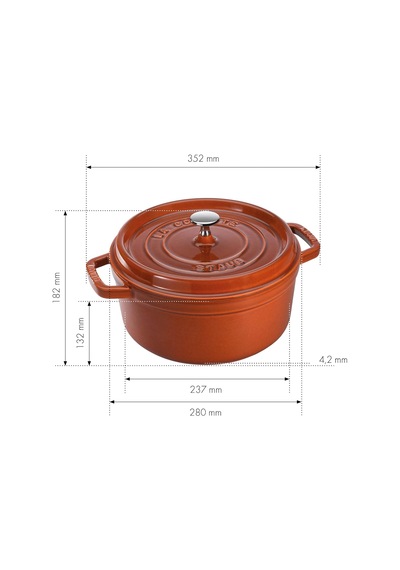 Staub 405112980 Döküm Tencere, Yuvarlak, Tarç Diğer