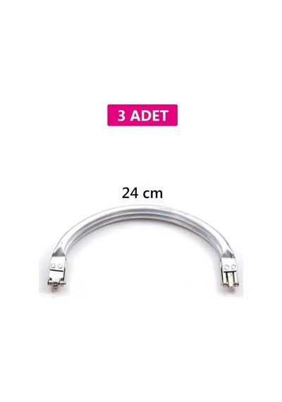 Z12concept Gizli Metal Oval Çanta Bursu - 3 Adet - 24 Cm - Metal Çanta Aparatı Çanta Aksesuarı