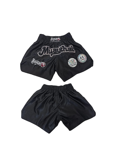 Dragondo Mt2017 Muay Thai Federasyon Onaylı Nakışlı Maç Şortu Siyah
