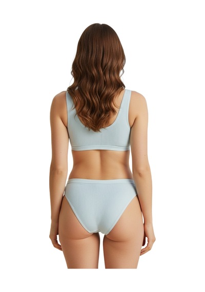 Sensu Kadın 3'lü Modal Fitilli Slip Külot Model-2 Ekru