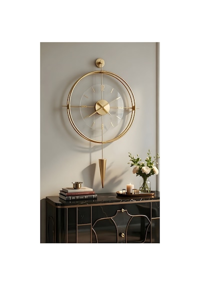 MetaQuartz Aksesuar (Büyük Boy-50*90 cm) Gold - Şeffaf Camlı Laclock Konik Serisi