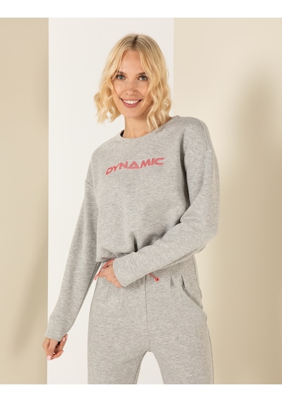 Pierre Cardin Gri Melanj Crop Top Sweatshirt 50254283-vr109