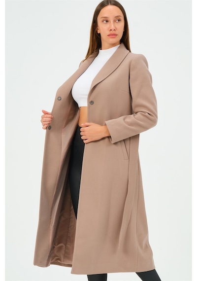 Z6681 Dewberry Bayan Palto-açık Vizon-açık Vizon