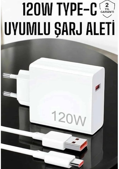 Xiaomi Uyumlu 120w Type-c Hızlı Şarj Aleti Adaptör Ve Kablo Set Xiaomi Redmi Uyumlu