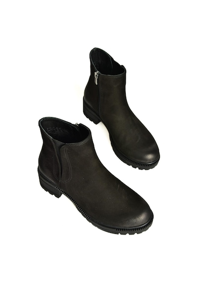 Fox Shoes J654011901 Siyah Hakiki Deri Nubuk Kadın Bot Siyah-Nubuk Siyah