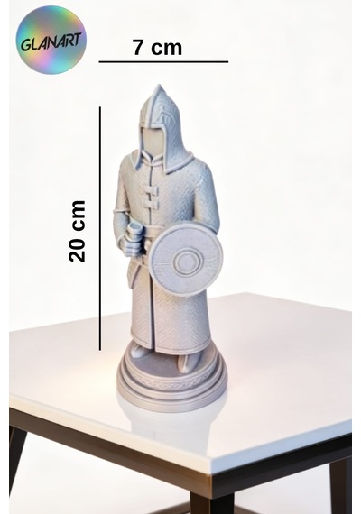Hediyelik 3 Boyutlu Zıhlı Asker 3d Filament 1 Adet Gri