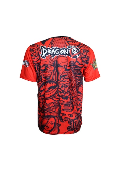 Dragondo Tx8598 Muaythai Tişört Dijital Baskılı Muay Thai Tişört Kırmızı Kırmızı