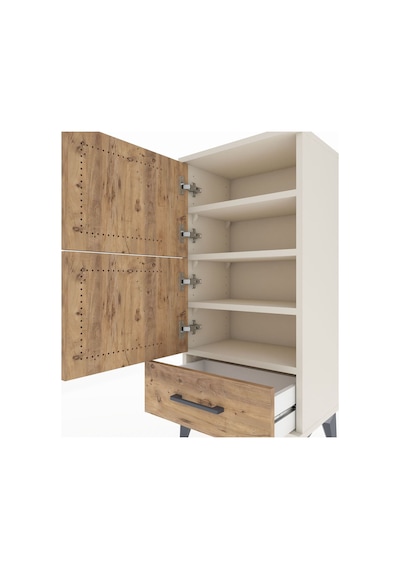 Arges Komodin 4 Raflı Tek Çekmeceli 2 Kapaklı 44x30x96 Aytaşı-çam Aytası