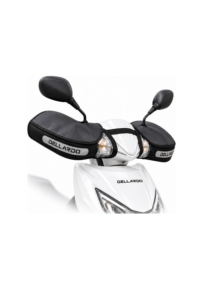 Dellardo Scooter - Cub Motosiklet El Koruma Kılıfı - Reflektörlü Kışlık El Mufu, Su Rüzgar Geçirmez Siyah