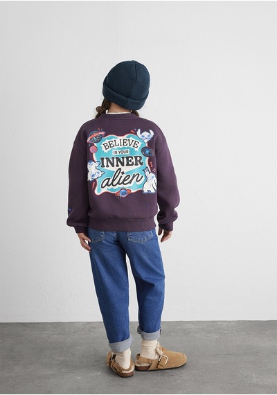 Mavi - Stitch Baskılı Mor Sweatshirt 7s10161-70635 Mor