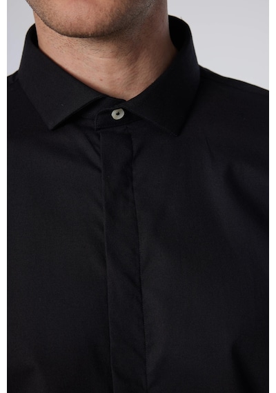 Tudors Slim Fit Uzun Kollu Dar Kesim Gizli Pat Pamuklu Siyah Erkek Gömlek-30960-siyah Siyah Tudors Slim Fit Uzun Kollu Dar Kesim Gizli Pat Pamuklu Siyah Erkek Gömlek-30960-siyah Siyah